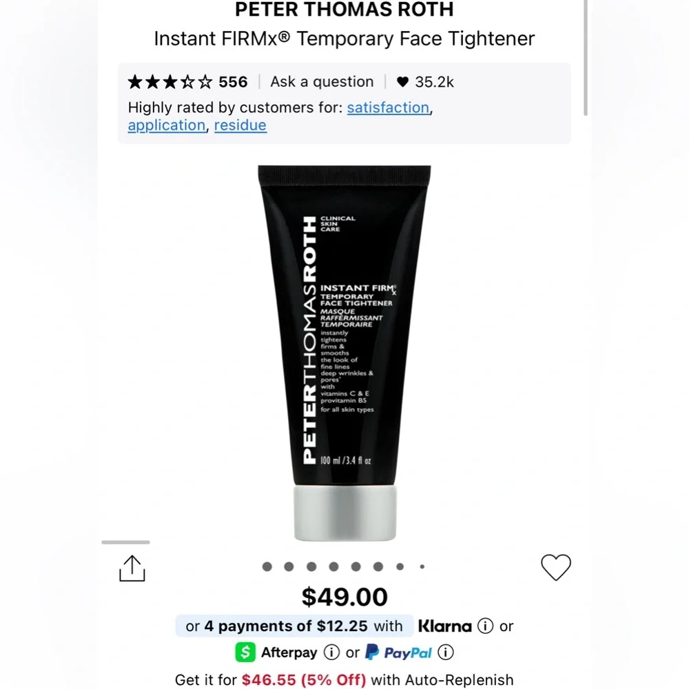 Peter Thomas Roth Instant Firm Temporary Face Tightener - White and Silver